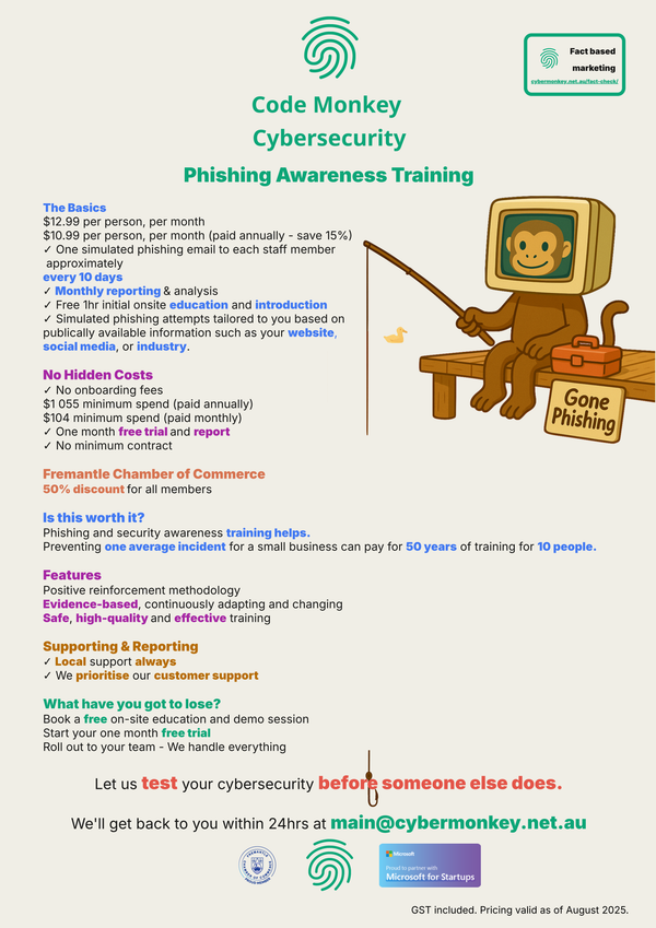 Code Monkey Cybersecurity's Phishing Awareness Training
